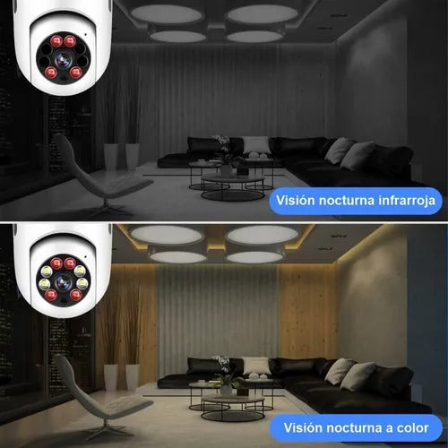 Cámara Bombillo 360° WiFi con Visión Nocturna y Audio Bidireccional